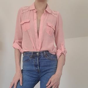 VINTAGE - Pink summer blouse